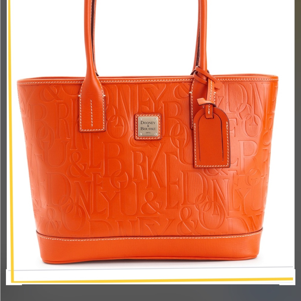 Dooney & Bourke orange Logo Embossed Russel Bag